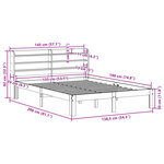 vidaXL Cadre de lit et tête de lit sans matelas blanc 135x190 cm