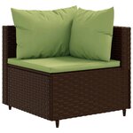 vidaXL Salon de jardin 6 Pièces avec coussins Marron Résine tressée