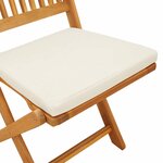 vidaXL Chaises de jardin pliantes avec coussin blanc  6 pièces en bois d'acacia solide.