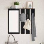 vidaXL Porte-manteau mural avec étagère Chêne noir 84 x 10 x 80 cm