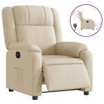 vidaXL Fauteuil inclinable électrique Crème Tissu