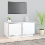 vidaXL Meuble TV Blanc 80x35x40 5 cm Bois de pin massif