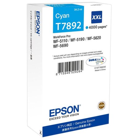 Cartouche d'encre epson t7892 xxl (cyan)