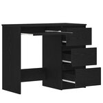 vidaXL Bureau chêne noir 90x45x76 cm bois d'ingénierie