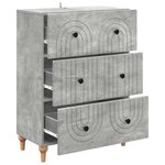 vidaXL Armoire à tiroirs Gris béton 66 x 34 5 x 90 cm