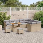 vidaXL Ensemble de canapé de jardin 12 Pièces beige et gris clair