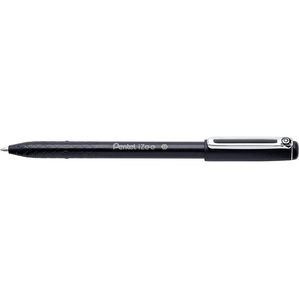 Stylo à bille avec capuchon et clip métal Noir x 12 PENTEL