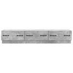 vidaXL Meuble TV Gris béton 147 x 34 5 x 27 cm Bois d'ingénierie