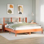 vidaXL Lit bibliothèque sans matelas cire marron 180x200 cm pin massif