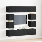 vidaXL Ensemble de meuble TV de 6 pièces   suspendu  en bois d'ingénierie couleur chêne noir