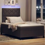 vidaXL Lit à ressorts avec matelas Marron foncé 120 x 190 cm tissu