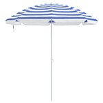 vidaXL Parasol de jardin 240 cm polyester 170T Bleu et Blanc