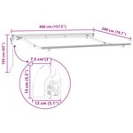 vidaXL Store Électrique Rétractable 4x2 cm en Métal