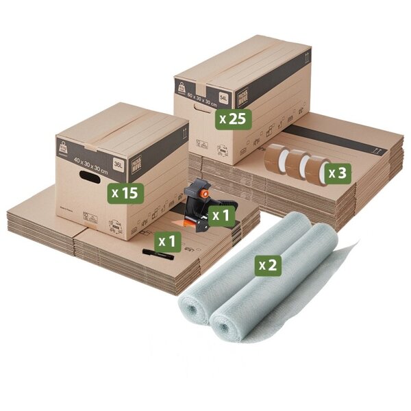 Kit déménagement T3/T4 et marqueur noir et 3 adhésifs offerts