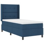 Lit Box Spring vidaXL avec Matelas Bleu 90x200 cm Tissu