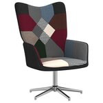 vidaXL Chaise de relaxation avec tabouret Patchwork Tissu
