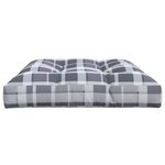 vidaXL Coussin de palette motif à carreaux gris 120x80x12 cm tissu