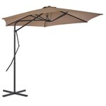 vidaXL Parasol d'extérieur avec poteau en acier 300 cm Taupe