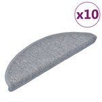 vidaXL Tapis d'escalier 10 Pièces 56x17x3 cm Gris clair