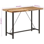 vidaXL Table de bar 150x70x107 cm bois massif de manguier et fer