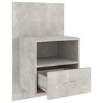 vidaXL Table de chevet murale Gris béton