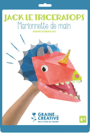 Marionnette de main en carton triceratops