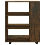 vidaXL Armoire roulante Chêne fumé 60x35x75 cm Bois d'ingénierie