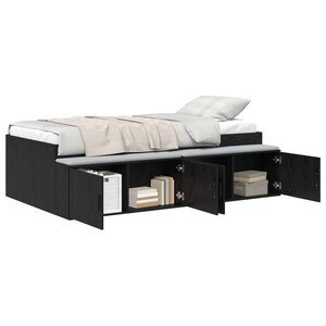 vidaXL Cadre de lit Chêne noir 90 x 200 cm Bois d'ingénierie