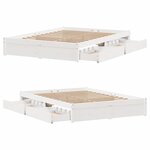 vidaXL Cadre de lit sans matelas blanc 135x190 cm bois de pin massif