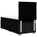 vidaXL Sommier à lattes de lit avec matelas Noir 100x200 cm Tissu