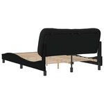 vidaXL Cadre de lit sans matelas Hvar noir 140x190 cm tissu
