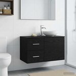 vidaXL Meuble de Salle de Bain In-between Chêne noir 30 x 44 5 x 50 cm