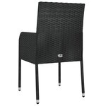 vidaXL Chaises de jardin lot de 4 avec coussins Résine tressée Noir