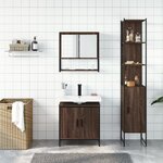 vidaXL Ensemble de meubles de salle de bain 3 Pièces Chêne marron