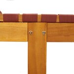 vidaXL Chaises longues lot de 2 rouge bois d'acacia solide et tissu