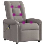vidaXL Fauteuil de massage inclinable Taupe Tissu