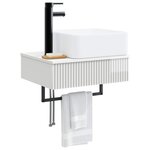 vidaXL Basin de lavage mural Blanc brillant 50 x 41 x 39 cm