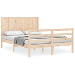 vidaXL Cadre de lit avec tête de lit 120x200 cm bois massif