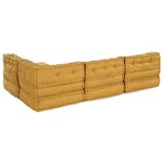 vidaXL Canapé modulaire 4 Pièces Jaune 70 x 70 x 56 cm tissu