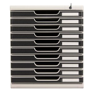Module De Classement Modulo Office 10 Tiroirs Fermables À Clé - Noir - Exacompta