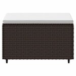 vidaXL Repose-pied de jardin avec coussin marron résine tressée