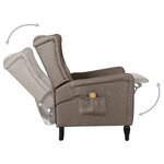 Vidaxl fauteuil de massage inclinable taupe tissu