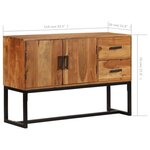 vidaXL Buffet Marron 110x30x70 cm Bois d'acacia solide
