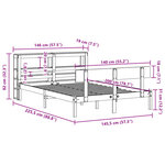 vidaXL Cadre de lit sans matelas blanc 140x200 cm bois de pin massif