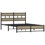 vidaXL Cadre de lit en métal sans matelas chêne sonoma 140x190 cm