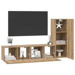 vidaXL Ensemble meuble TV 3 Pièces Chêne artisanal Bois d'ingénierie