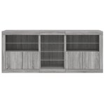 vidaXL Buffet avec lumières LED sonoma gris 162x37x67 cm