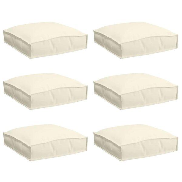 vidaXL Coussin pour assise de palette 6 Pièces Crème 40 x 40 x 8 cm