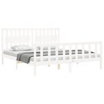 vidaXL Cadre de lit sans matelas blanc bois massif de pin