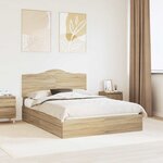 vidaXL Lit de Rangement Chêne Sonoma 160 x 200 cm Bois d'ingénierie